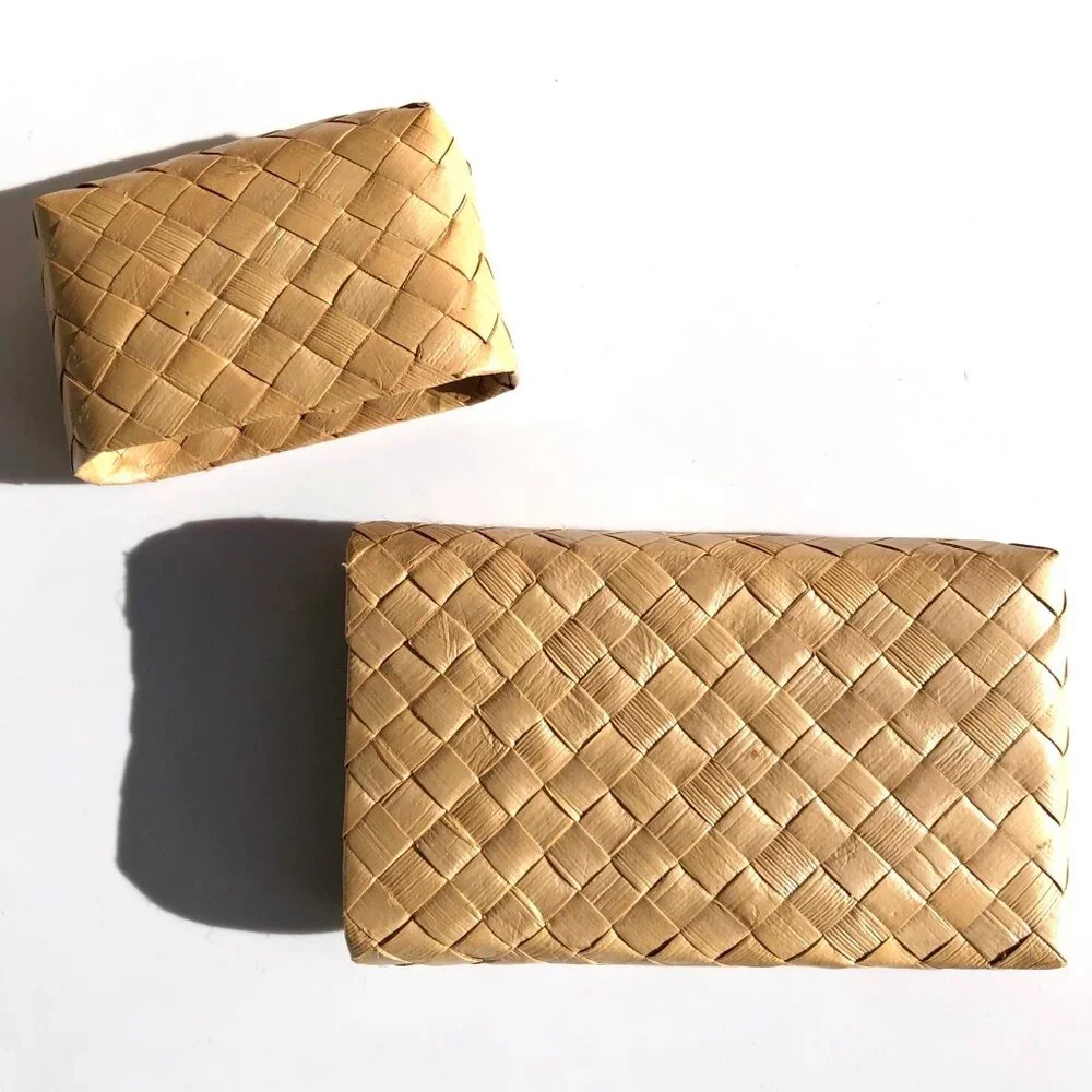 Lauhala Basket Gift Box hand woven palm leaf Hawaiian Hawaii keepsake storage